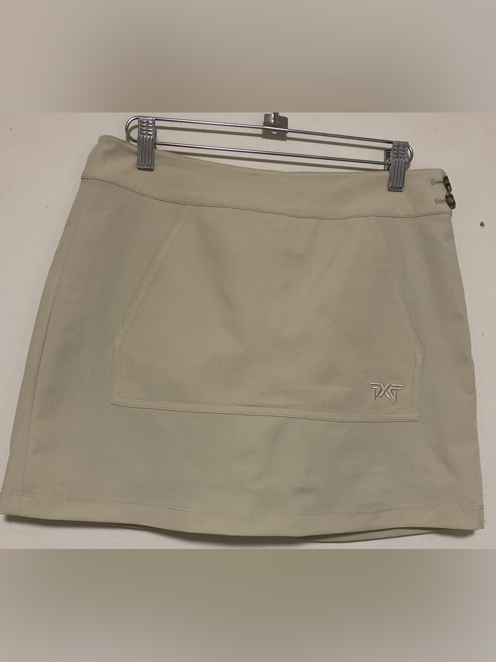PXG Tan-Beige Golf Skort with Front Pocket Detail